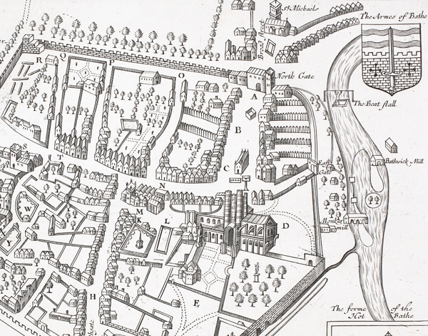 Map showing Pultney Weir