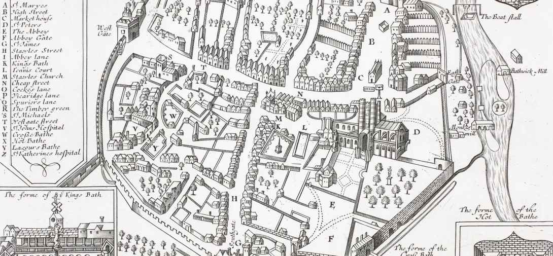 Map showing Pultney Weir